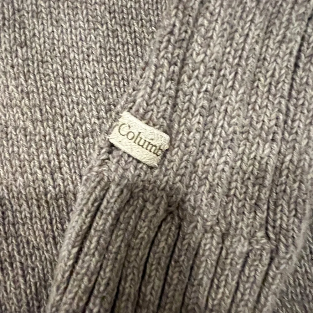 Columbia Mens Brown 1/4 Zip Cotton Sweater Ribbed Mock Neck Outdoor Heritage